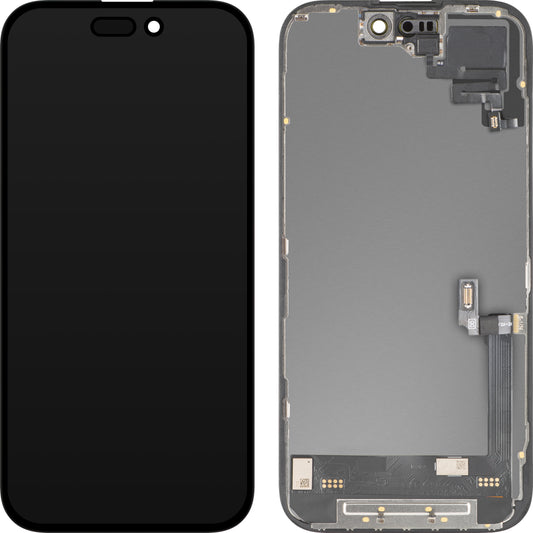 Displej s dotykovou obrazovkou a snímačom priblíženia MP kompatibilný s Apple iPhone 16, s rámom, softvérová verzia OLED FHD diagnostika, čierny