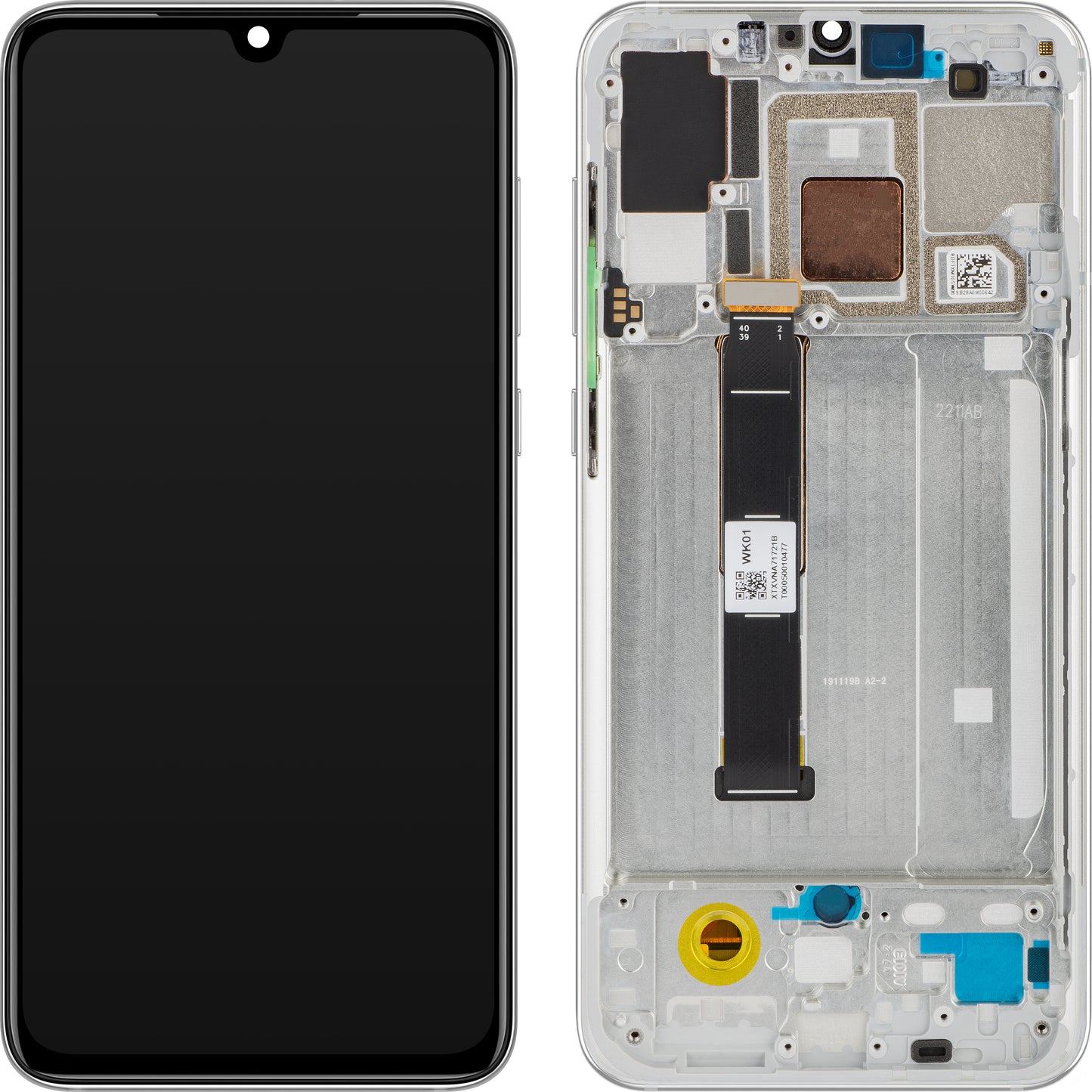 Xiaomi Mi 9 Pro 5G dotykový displej s rámom, biely (Dream White), servisný balík 5600020F1X00 