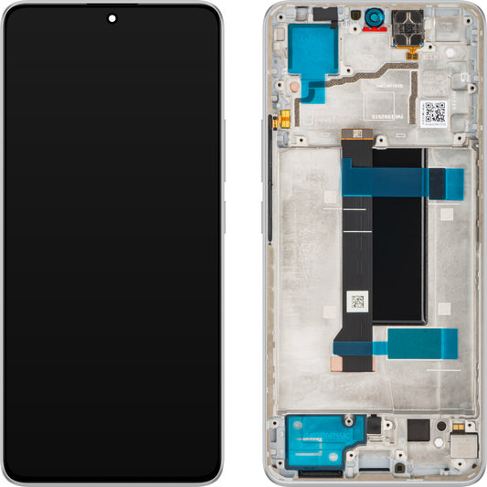 Displej s dotykovou obrazovkou Xiaomi Poco X6 / Redmi Note 13 Pro 5G, s rámom, biely, Service Pack 560001N16P00