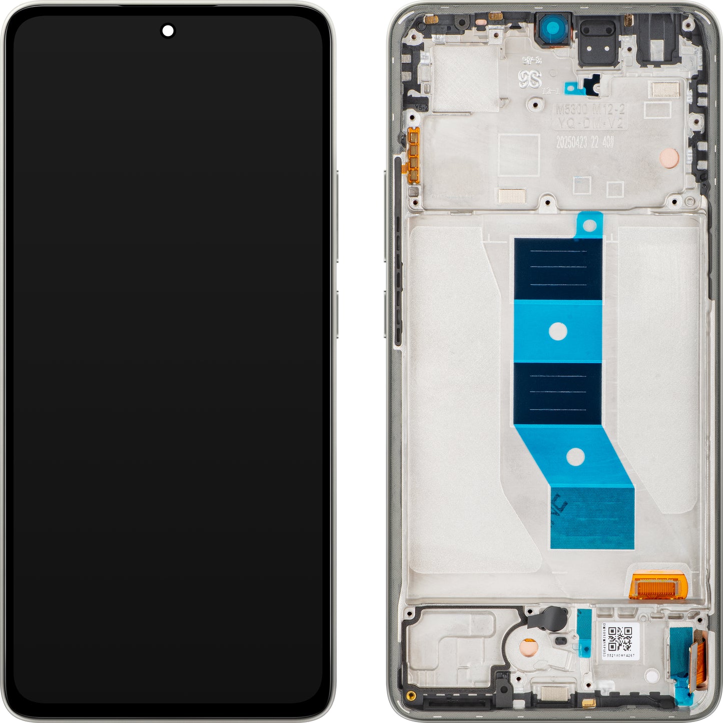 Displej s dotykovou obrazovkou Xiaomi Poco M7 Pro 5G, s rámom, Sivý (Lunar Dust), Service Pack 5600070O17P00