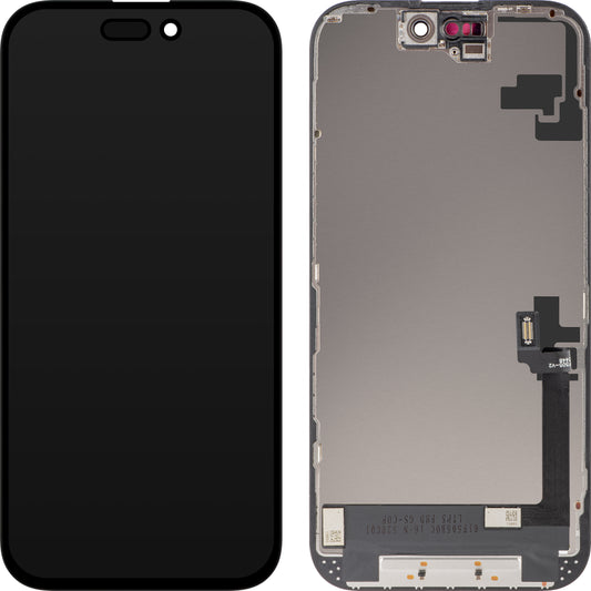 Displej s dotykovou obrazovkou ZY pre Apple iPhone 16, s rámom, verzia LCD In-Cell, čierna
