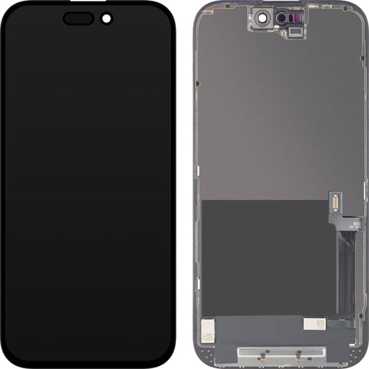 Displej s dotykovou obrazovkou ZY pre Apple iPhone 16, s rámom, verzia LCD In-Cell IC Movable, čierna