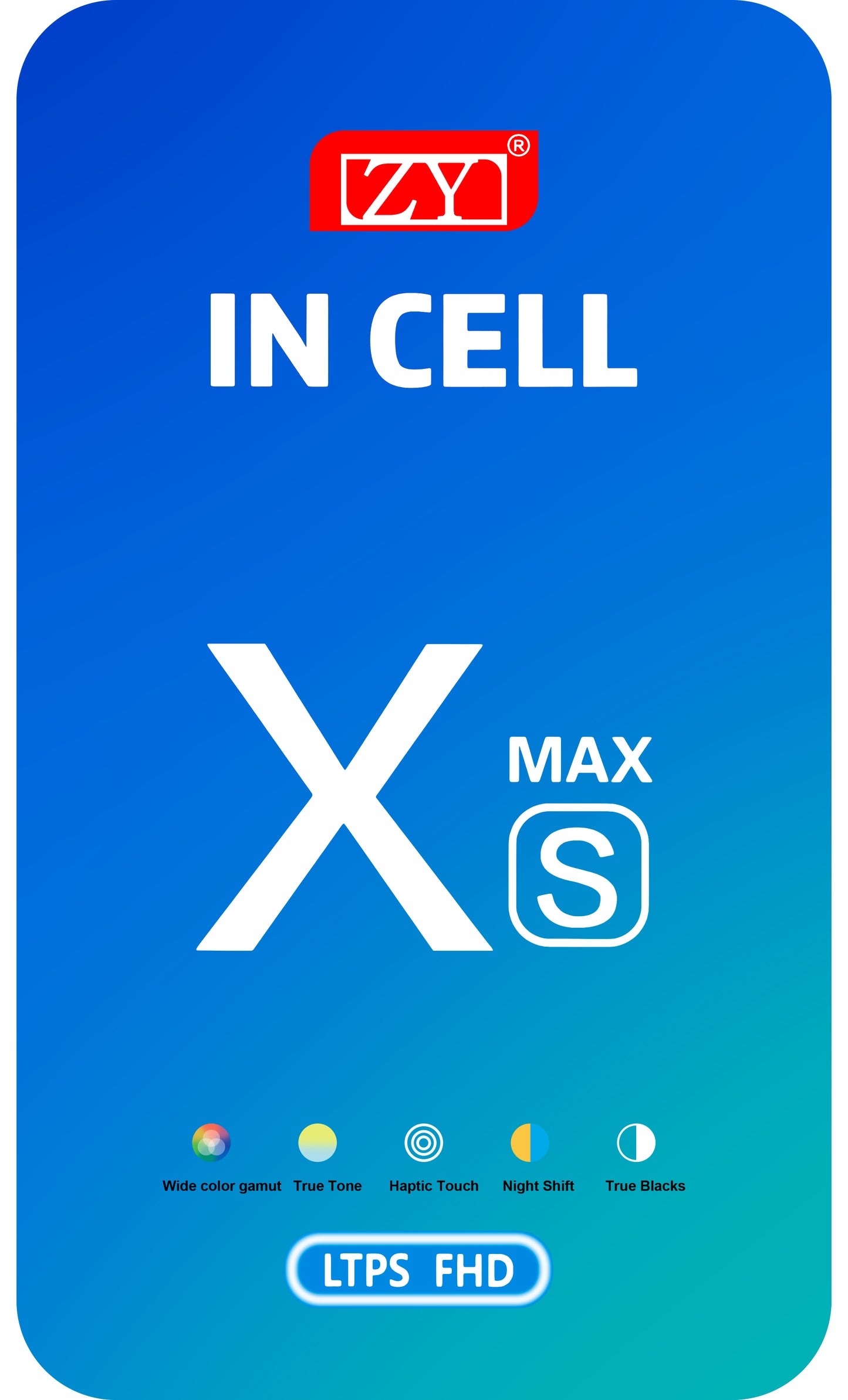 ZY dotykový displej pre Apple iPhone XS Max, s rámčekom, verzia In-Cell LCD, čierny 