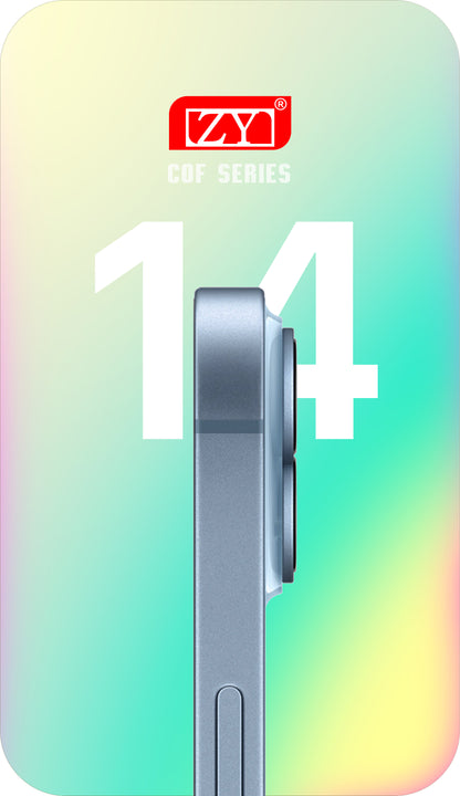 ZY dotykový displej pre Apple iPhone 14, s rámom, verzia s pohyblivým LCD displejom v bunke IC, čierny 