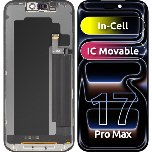 Displej s dotykovou obrazovkou ZY pre Apple iPhone 17 Pro Max, s rámom, verzia LCD In-Cell IC Movable, čierna