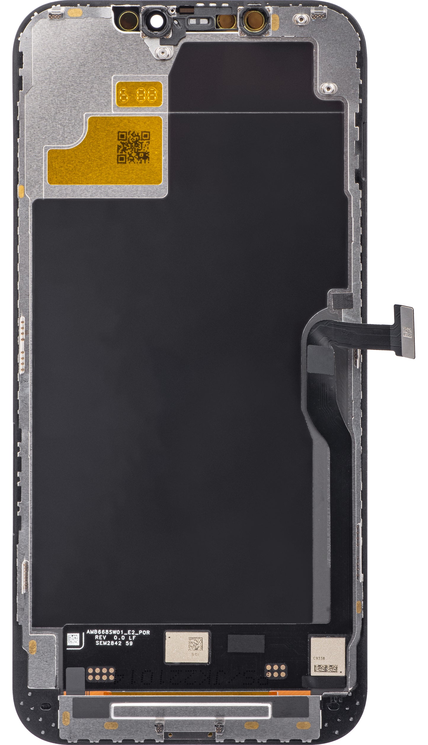 Dotykový displej JK pre Apple iPhone 12 Pro Max, s rámom, verzia In-Cell LCD, čierny