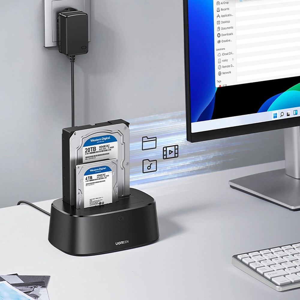 UGREEN CM198 Docking Station (50857) for HDD / SSD SATA 2.5inch / 3.5inch, Black