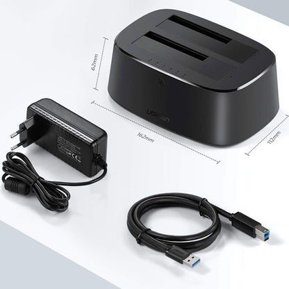 UGREEN CM198 Docking Station (50857) for HDD / SSD SATA 2.5inch / 3.5inch, Black