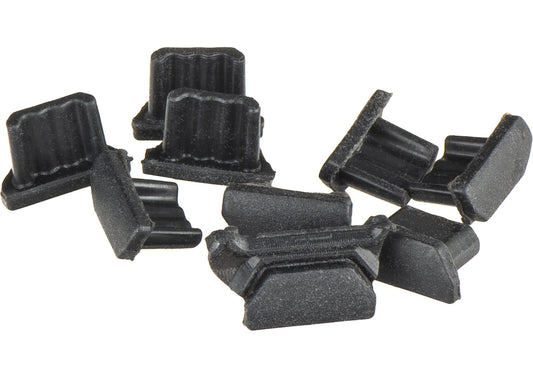 Zátka proti prachu na telefónny port OEM, microUSB, sada 10 kusov, čierna