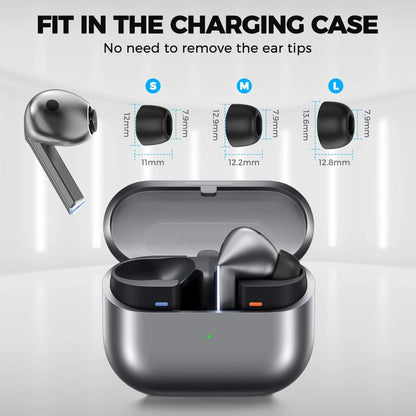 Techsuit ET3 Ear Tips for Samsung Galaxy Buds3 Pro, Size S / M / L, White