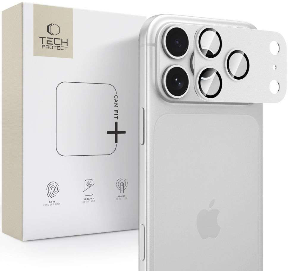 Ochranná fólia na zadnú kameru Tech-Protect CamFull Fit+ pre Apple iPhone 18 Pro Max, tvrdené sklo, strieborná