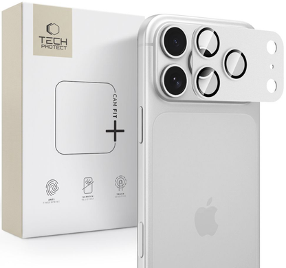 Ochranná fólia na zadnú kameru Tech-Protect CamFull Fit+ pre Apple iPhone 18 Pro Max, tvrdené sklo, strieborná