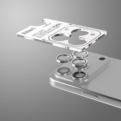 Ochranná fólia na zadnú kameru Etteri pre Apple iPhone 17 Pro Max / 17 Pro, tvrdené sklo, sivá