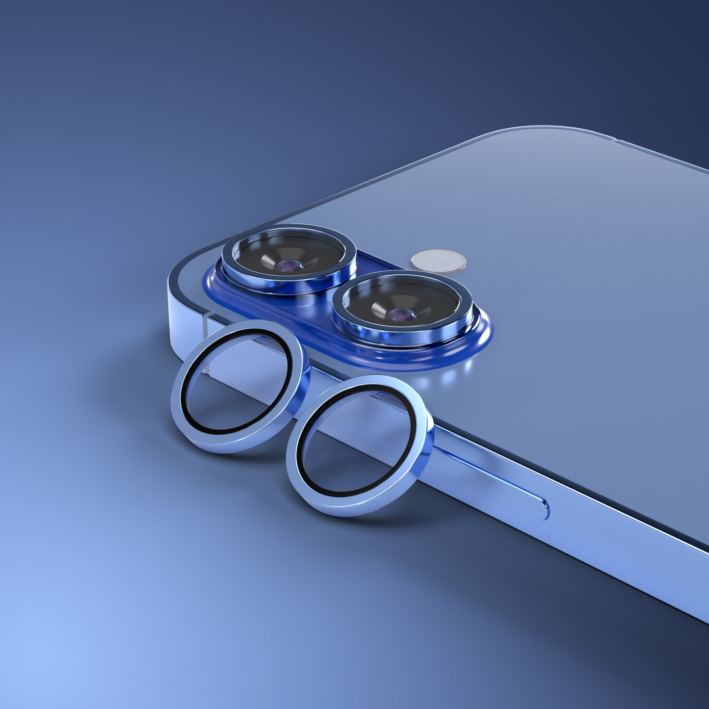 Ochranná fólia na zadnú kameru Etteri pre Apple iPhone 16 Plus / 16, tvrdené sklo, modrá