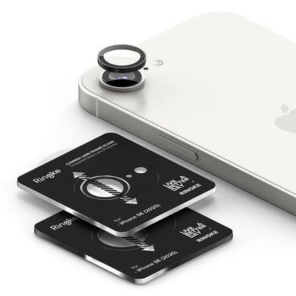 Ochranná fólia Ringke na zadnú kameru pre Apple iPhone 16e, Tvrdené sklo, Sada 2 kusy, Čierna