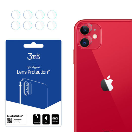 Ochranná fólia na zadnú kameru 3MK Protection pre Apple iPhone 11, flexibilné sklo, sada 4 kusov, priehľadná
