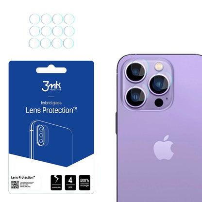 Ochranná fólia na zadnú kameru 3MK Protection pre Apple iPhone 14 Pro Max / 14 Pro, flexibilné sklo, sada 4 kusov, priehľadná