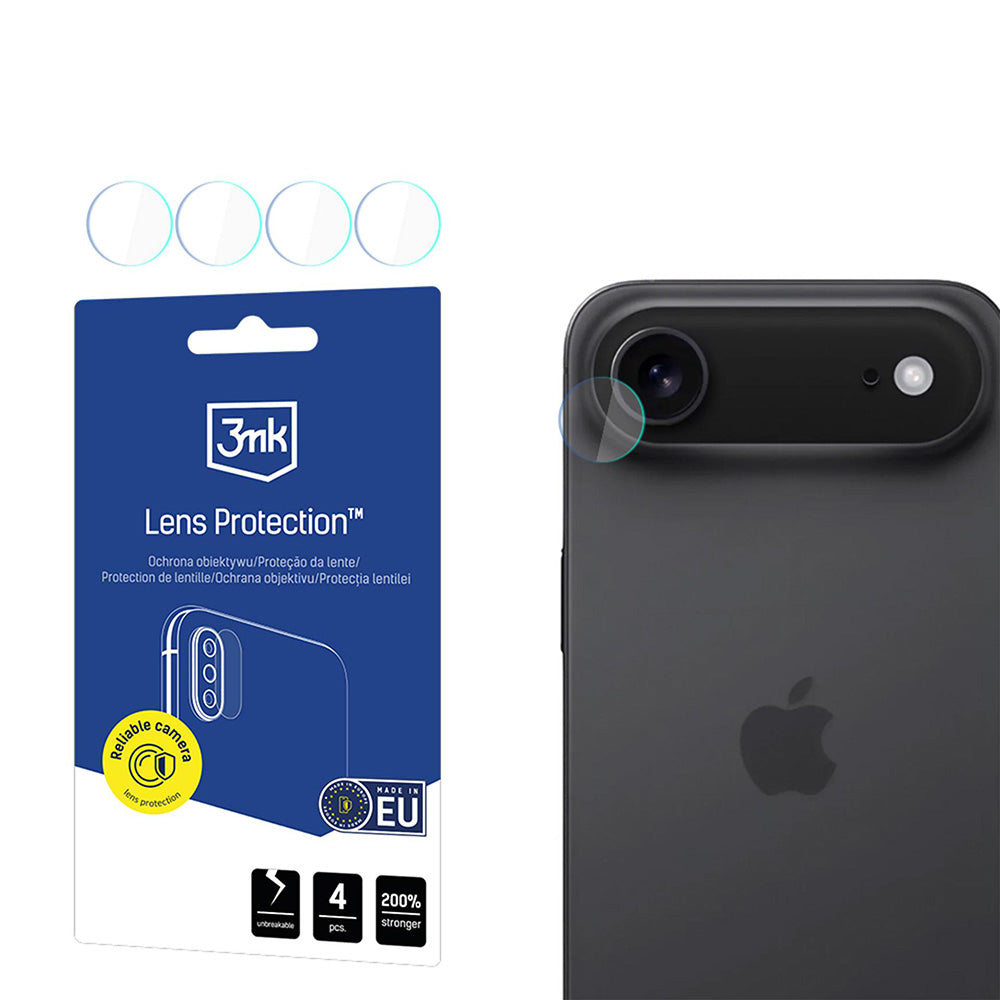 Ochranná fólia na zadnú kameru 3MK Protection pre Apple iPhone 17 Air, Kalené sklo, Sada 4 kusov, Priehľadná