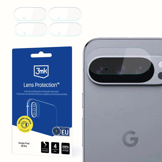 Ochranná fólia na zadnú kameru 3MK Protection pre Google Pixel 10 Pro, flexibilné sklo, sada 4 kusov, priehľadná
