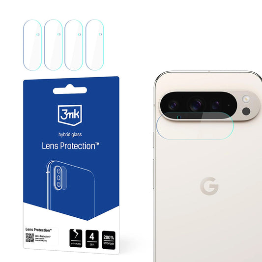 Ochranná fólia na zadnú kameru 3MK Protection pre Google Pixel 9 Pro XL, flexibilné sklo, sada 4 kusov, priehľadná