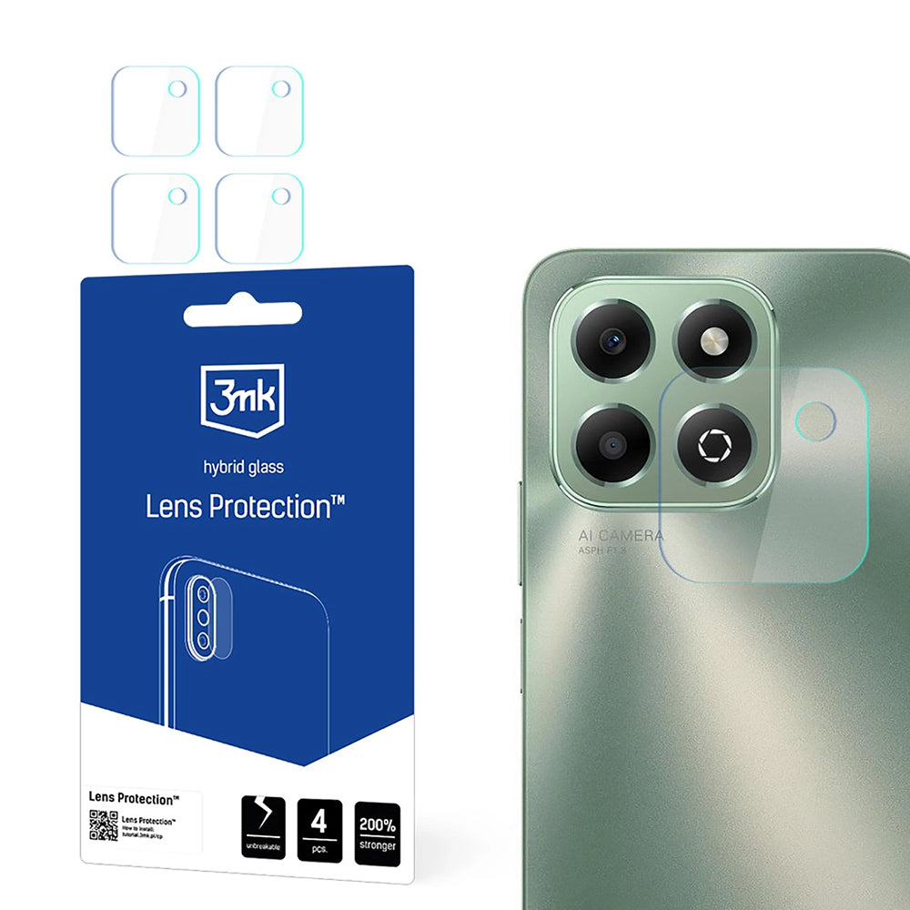 Ochranná fólia na zadnú kameru 3MK Protection pre Honor X6b, flexibilné sklo, sada 4 kusov, priehľadná