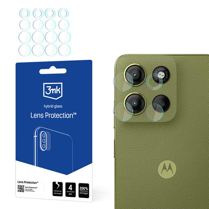 Ochranná fólia na zadnú kameru 3MK Protection pre Motorola Moto G15 / G15 Power, flexibilné sklo, sada 4 kusov, priehľadná
