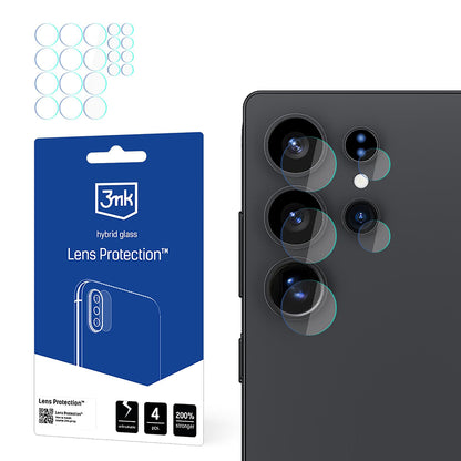 Ochranná fólia na zadnú kameru 3MK Protection pre Samsung Galaxy S25 Ultra S938, flexibilné sklo, sada 4 kusov, priehľadná
