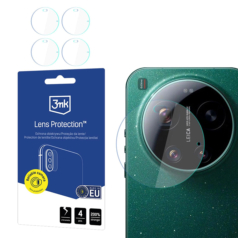 Ochranná fólia na zadnú kameru 3MK Protection pre Xiaomi 17 Ultra, Flexibilné sklo, Sada 4 kusov, Priehľadná