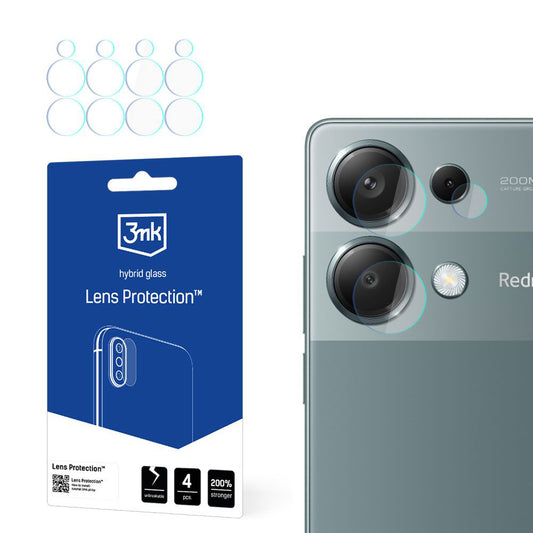 Ochranná fólia na zadnú kameru 3MK Protection pre Xiaomi Redmi Note 13 Pro 4G, flexibilné sklo, sada 4 kusov, priehľadná