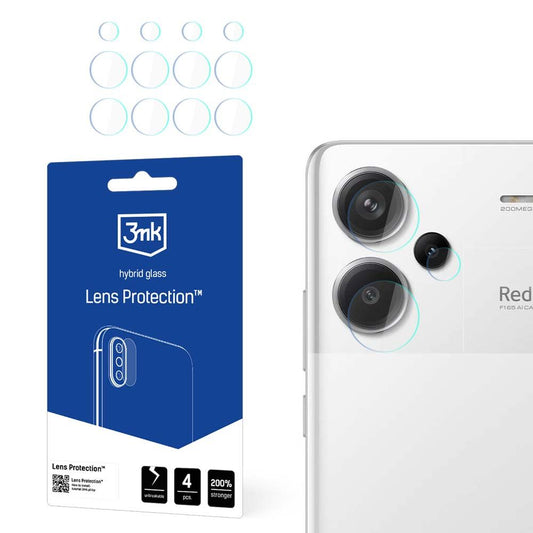 Ochranná fólia na zadnú kameru 3MK Protection pre Xiaomi Redmi Note 13 Pro+, flexibilné sklo, sada 4 kusov, priehľadná