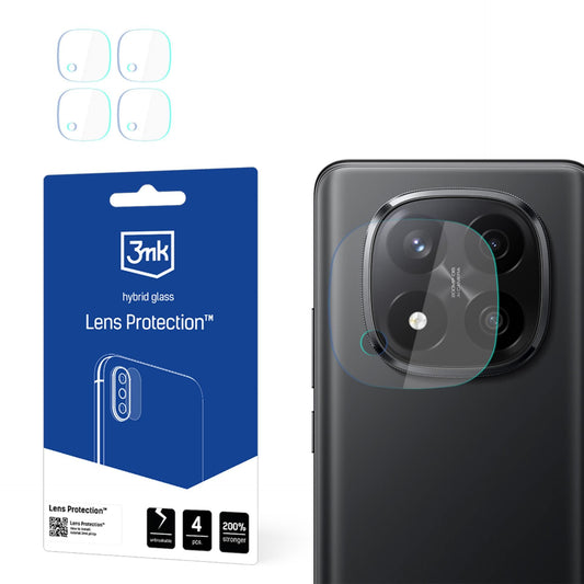Ochranná fólia na zadnú kameru 3MK Protection pre Xiaomi Redmi Note 14 Pro+ 5G, flexibilné sklo, sada 4 kusov, priehľadná