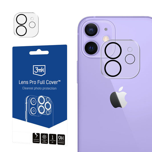Ochranná fólia na zadnú kameru 3MK Protection Pro pre Apple iPhone 12, tvrdené sklo, čierna