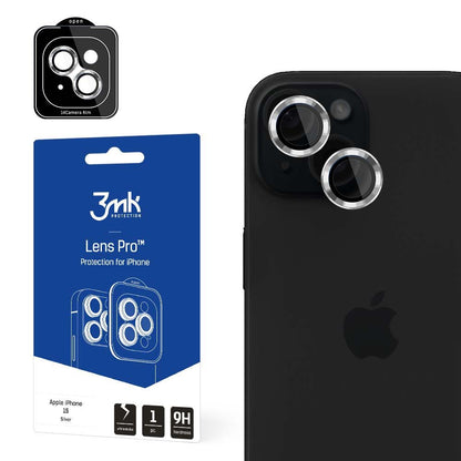 3MK Protection Pro Rear Camera Protective Film for Apple iPhone 15, Tempered Glass, Silver