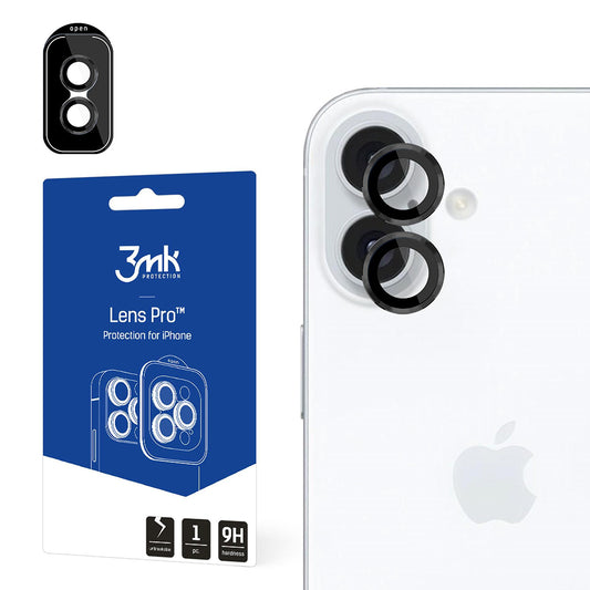 Ochranná fólia na zadnú kameru 3MK Protection Pro pre Apple iPhone 16 Plus / 16, tvrdené sklo, čierna