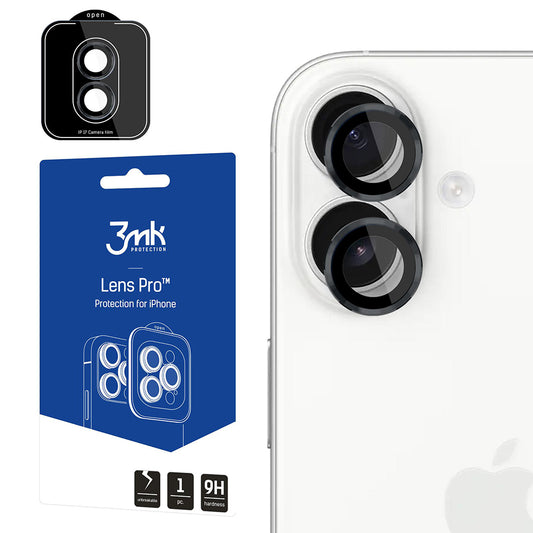 Ochranná fólia na zadnú kameru 3MK Protection Pro pre Apple iPhone 17, Kalené sklo, Čierna