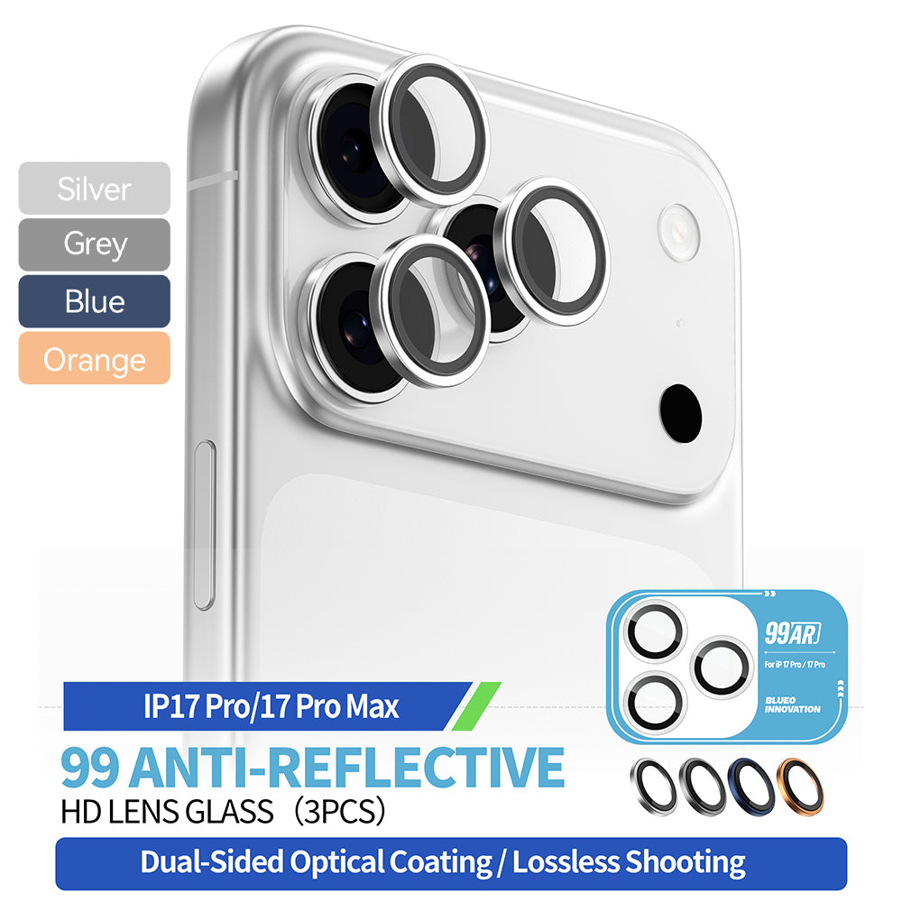 Ochranná fólia na zadnú kameru Blueo 99 Anti-Refective HD pre Apple iPhone 17 Pro Max / 17 Pro, Tvrdené sklo, Modrá