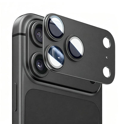 Ochranné sklo na zadný fotoaparát Blueo Integrated Metal pre Apple iPhone 18 Pro Max, tvrdené sklo, čierne