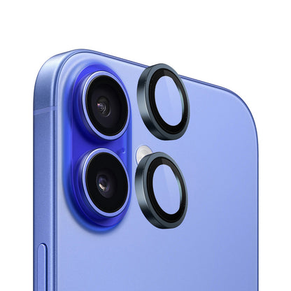 Ochranná fólia na zadnú kameru Blueo Metal Frame pre Apple iPhone 16 Plus / 16, tvrdené sklo, modrá