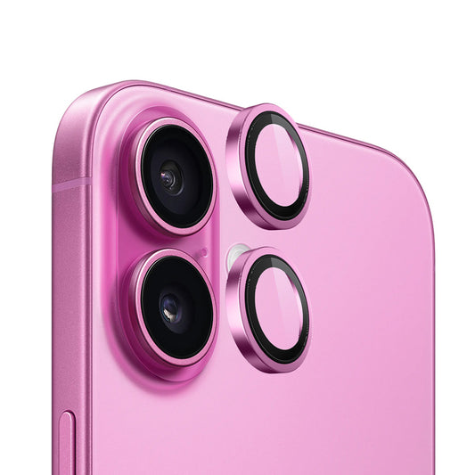 Ochranná fólia na zadnú kameru Blueo Metal Frame pre Apple iPhone 16 Plus / 16, tvrdené sklo, ružová