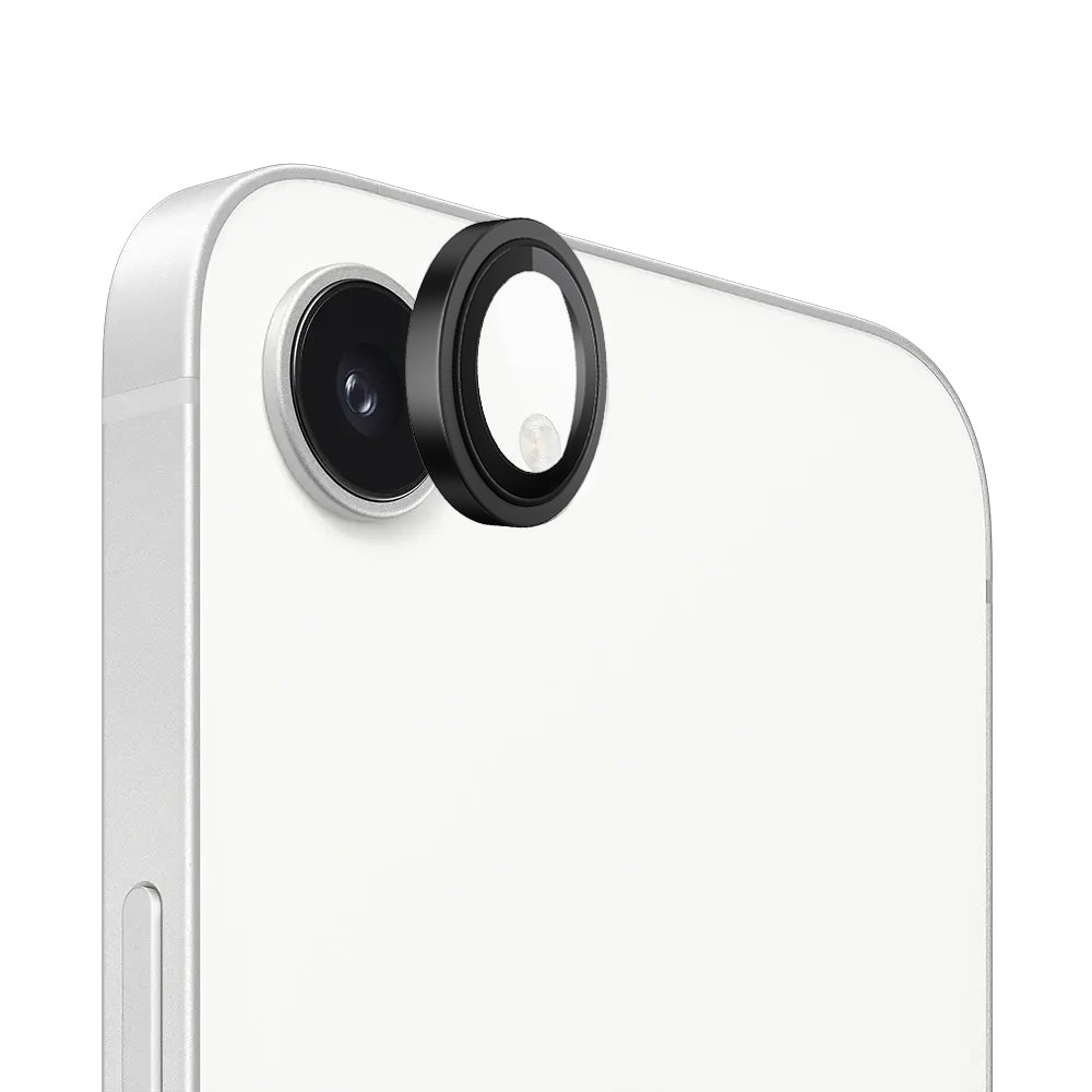 Ochranná fólia zadnej kamery Blueo Metal Frame pre Apple iPhone 17e / 16e, tvrdené sklo, čierna