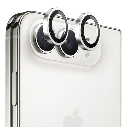 Ochranné sklo na zadný fotoaparát Blueo Metal Frame pre Apple iPhone Duo, tvrdené sklo, strieborné