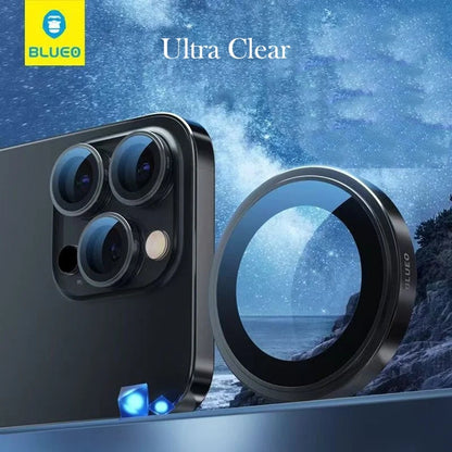 Ochranná fólia na zadnú kameru Blueo Sapphire Crystal pre Apple iPhone 14 Pro Max / 14 Pro, tvrdené sklo, strieborná