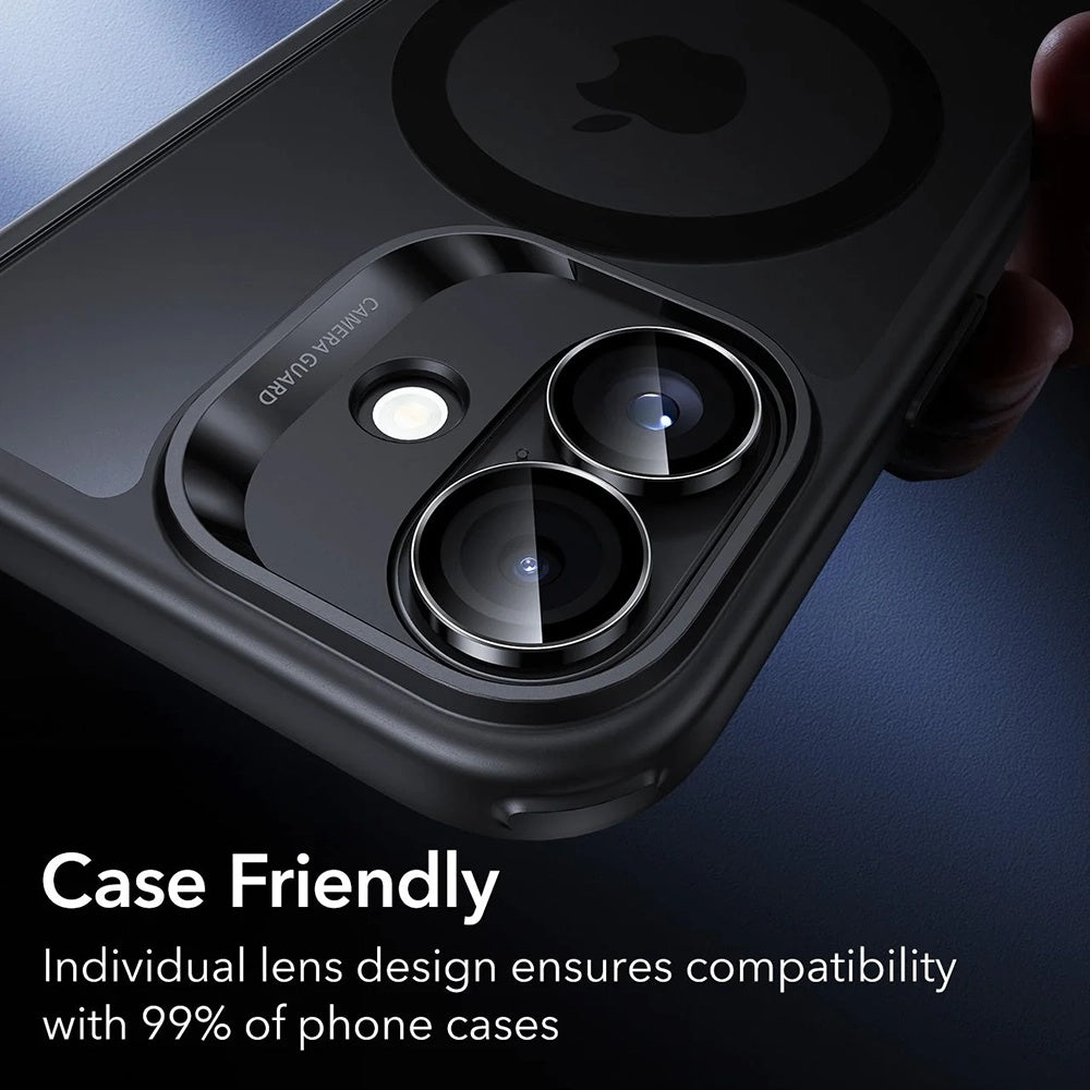 Ochranná fólia ESR Armorite na zadnú kameru pre Apple iPhone 17 / 16 Plus / 16, Kalené sklo, Sada 2 kusy, Čierna
