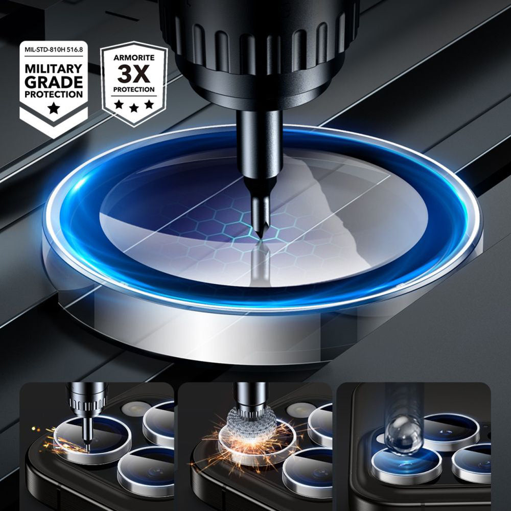 Ochranná fólia ESR Armorite na zadnú kameru pre Apple iPhone 17 Pro Max / 17 Pro / 16 Pro Max / 16 Pro, Kalené sklo, Priehľadná
