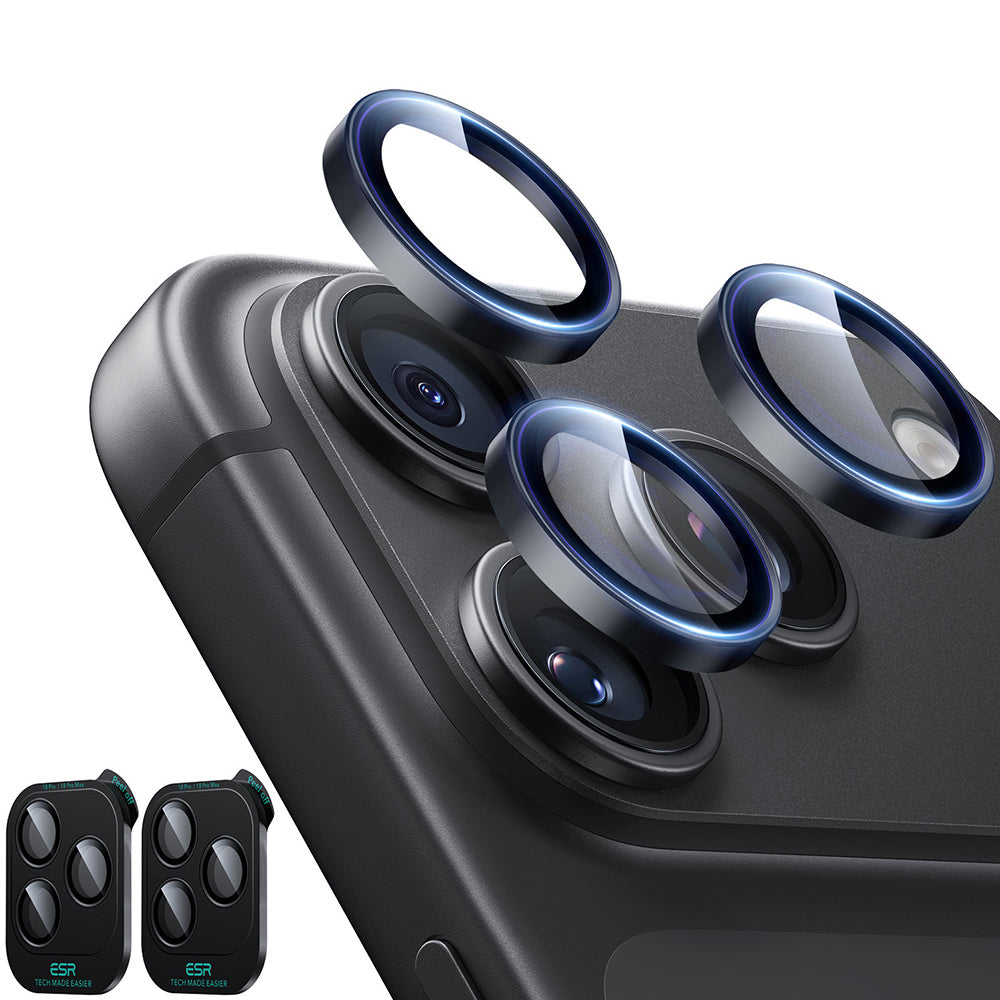 Ochranná fólia na zadnú kameru ESR Armorite pre Apple iPhone 18 Pro / 18 Pro max, tvrdené sklo, sada 2 kusy, čierna