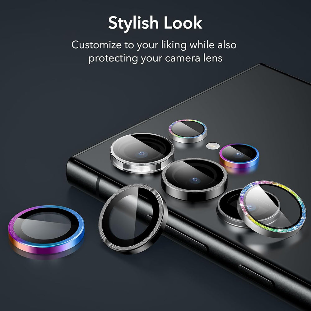 Ochranná fólia ESR na zadnú kameru pre Samsung Galaxy S24 Ultra S928, Tvrdené sklo, Sada 2 kusy, Čierna
