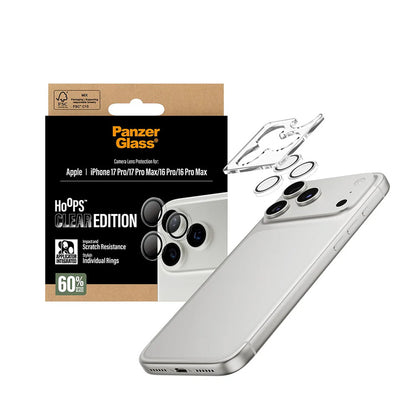Ochranná fólia PanzerGlass Hoops na zadnú kameru pre Apple iPhone 17 Pro, Kalené sklo, Priehľadná