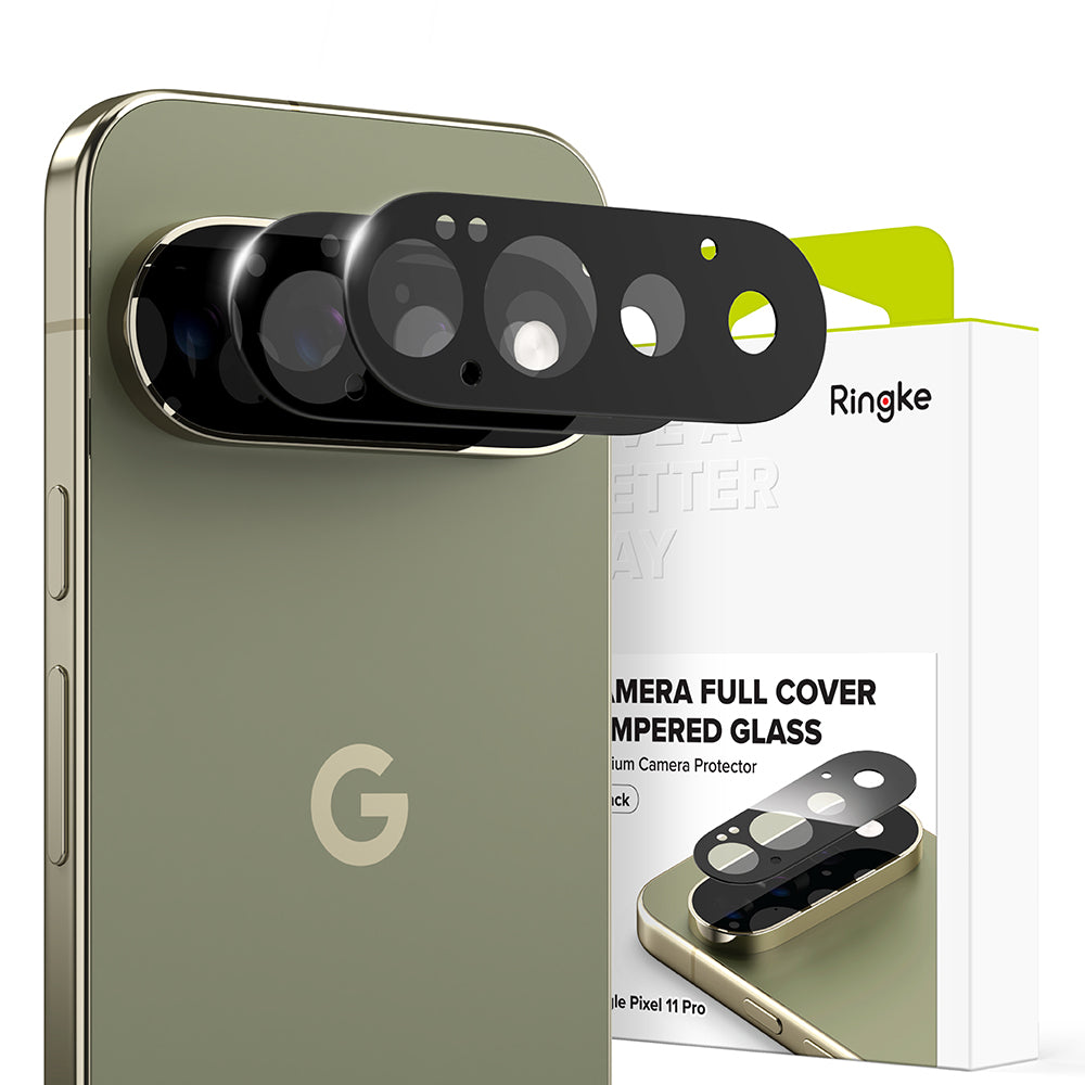 Ringke Rear Camera Protective Film for Google Pixel 11 Pro, Tempered Glass, Set of 2 Pieces, Black