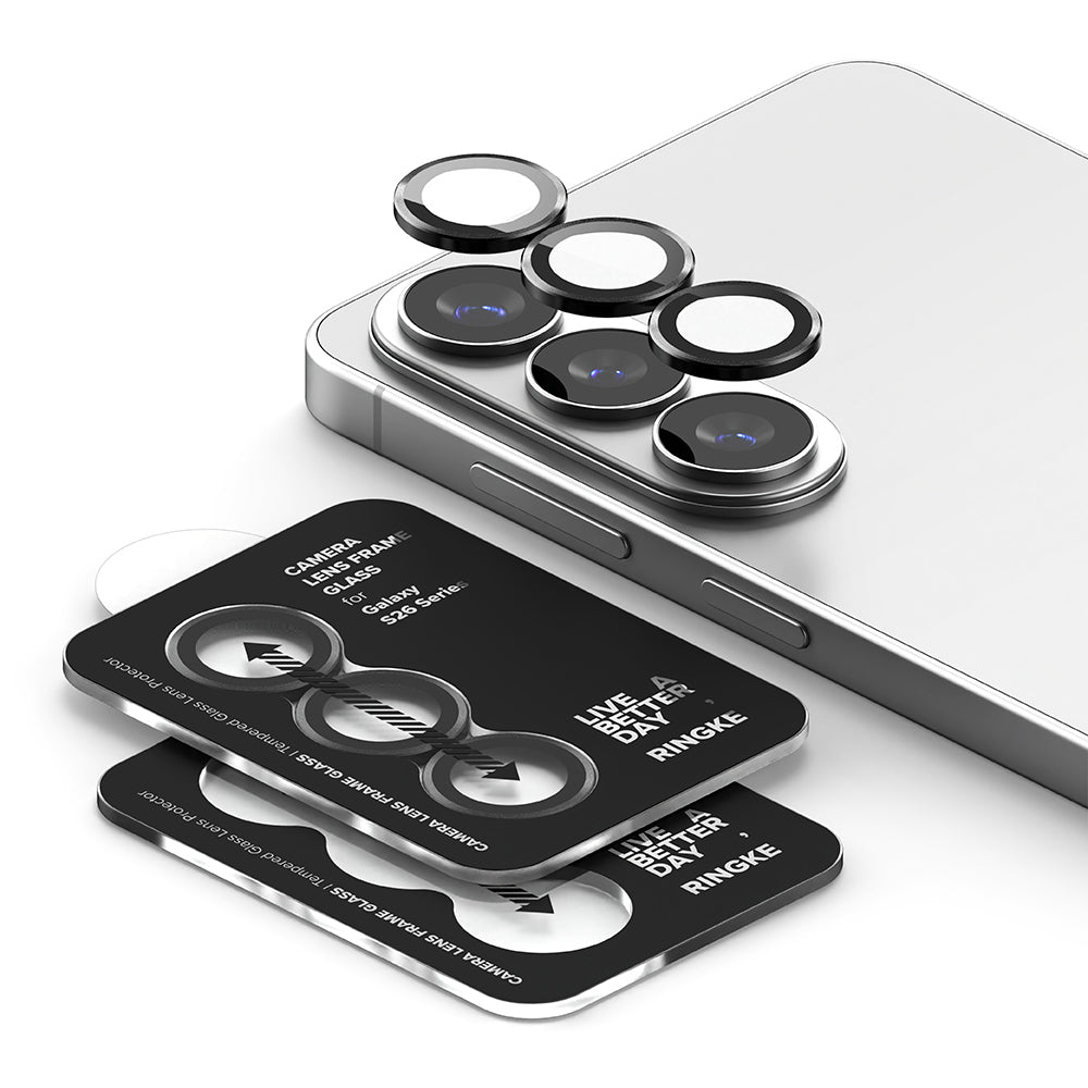 Ringke Rear Camera Protector for Samsung Galaxy S26 Plus / S26, Tempered Glass, Set of 2 Pieces, Black