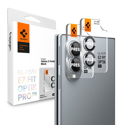 Ochranná fólia na zadnú kameru Spigen GlastR EZ FIT Optik Pro HD pre Samsung Galaxy Z Fold8 F971, tvrdené sklo, sada 2 kusy, čierna AGL11944